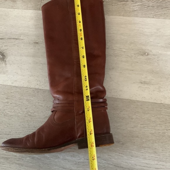 Frye Brown Shirley Leather Knee‎ High Tall Boots Women's Size 5 1/2 B riding - Picture 11 of 16